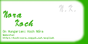 nora koch business card